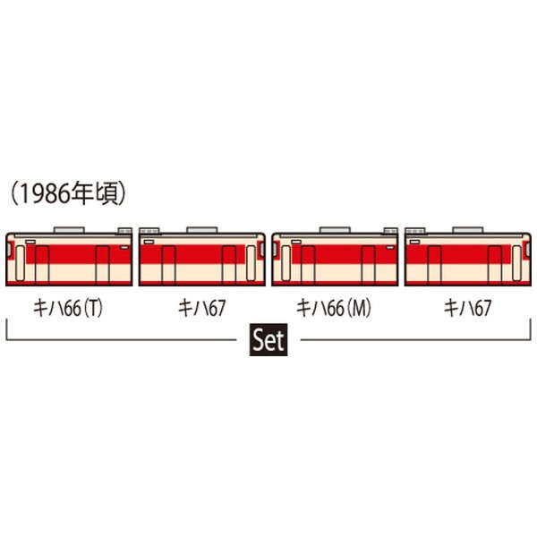 【Nゲージ】98417 国鉄 キハ66・67形ディーゼルカー（冷却機能強化型）セット（4両） TOMIX