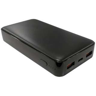 QC/PD対応 高速充電リチウムポリマーモバイルバッテリー[USB Power Delivery対応 /マルチタイプ] Lazos（ラソス） ブラック L-20M-B [USB Power Delivery・Quick Charge対応 /3ポート /充電タイプ]