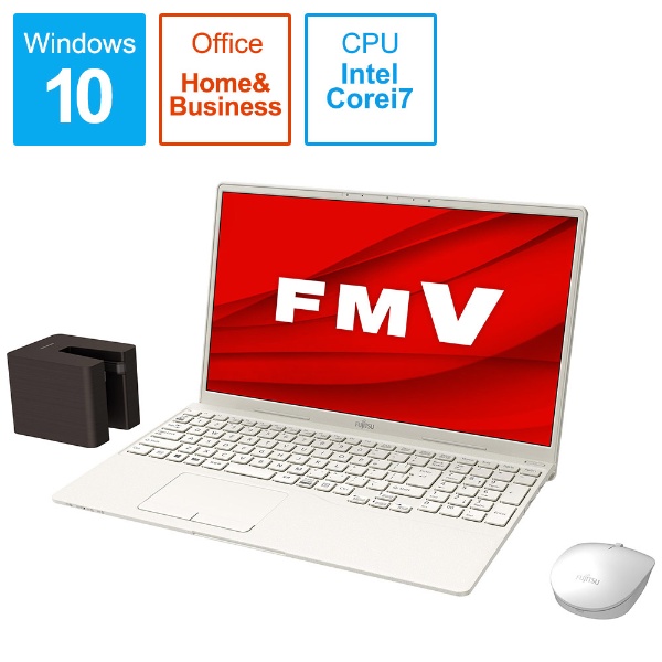 ノートパソコン LIFEBOOKTH77/E3 アイボリーホワイト FMVT77E3W [15.6型 /Windows10 Home /intel  Core i7 /Office HomeandBusiness /メモリ：8GB /SSD：512GB /2020年冬モデル]