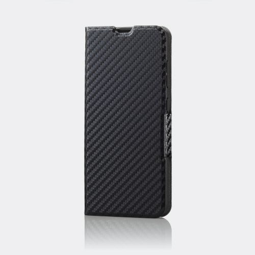 Galaxy A21 売店 ※アウトレット品 レザーケース 手帳型 UltraSlim PM-G204PLFUCB ブラック 薄型 カーボン調 磁石付き