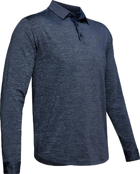  メンズ ルーズ ポロシャツ UA Long Sleeve Playoff 2.0 Polo(SMサイズ/Academy ×Pitch Gray) 1345463-408