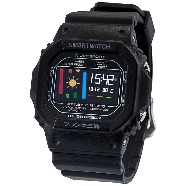 【高評価得価】送料無料☆ﾌﾗﾝｸ三浦 ｽﾏｰﾄ腕時計 FM5600-1V BK×WH 腕時計(デジタル)