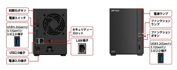 NAS［4TB搭載 /2ベイ］ LinkStation 2.5GbE搭載 高速モデル ブラック