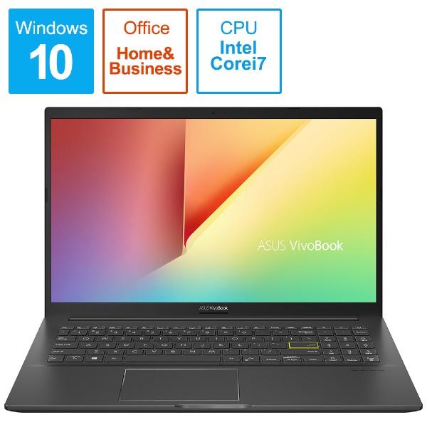 ノートパソコン VivoBook 15 インディーブラック K513EA-BQ614TS [15.6型 /Windows10 Home /intel  Core i7 /Office HomeandBusiness /メモリ：8GB /HDD：1TB /SSD：256GB /2020年12月モデル]