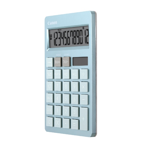カラフル電卓 卓上サイズ 抗菌タイプ ブルー HS-1200TC-BL [12桁