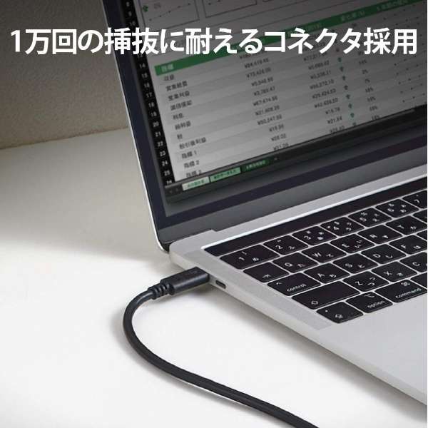 U2HC-T431PBK USB-C  USB-C{USB-A ϊnu 0.3m(iPadOS/Mac/Windows11Ή) ubN [oXZtp[ /4|[g /USB2.0Ή /USB Power DeliveryΉ]_5