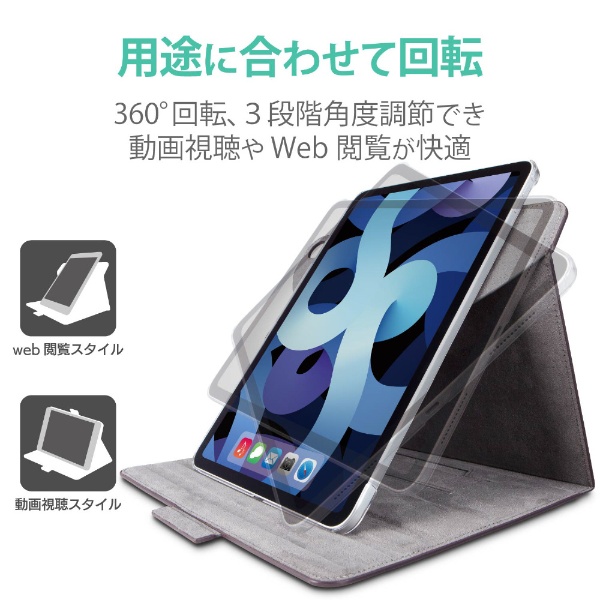 10.9インチ iPad Air（第5/4世代）用 ソフトレザーケース フラップ