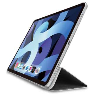10.9インチ iPad Air（第5/4世代）用 フラップケース  背面クリア/ソフトレザー/2アングル/スリープ対応 ブラック TB-A20MWVBK