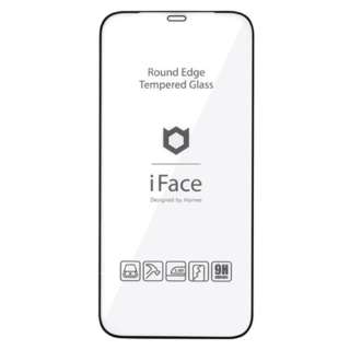 [iPhone 12/12 Prop]iFace Round Edge Tempered Glass Screen Protector EhGbWKX ʕیV[g 41-890295 ubN