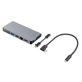［USB-C オス→メス カードスロットｘ2 / HDMI / VGA / LAN / USB-Aｘ2 / USB-C］ USB PD対応 100W ドッキングステーション USB-3TCH13S2 [USB Power Delivery対応]