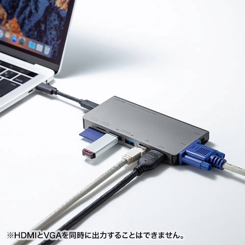 USB-C オス→メス カードスロットｘ2 / HDMI / VGA / LAN / USB-Aｘ2