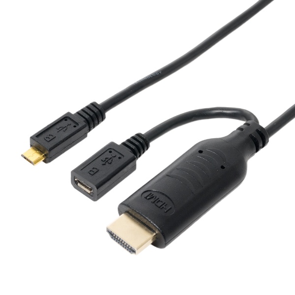 タブレットPC / スマホ用 3m［micro USB オス→メス HDMI＋micro USB