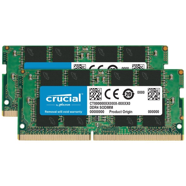crucial SODIMM DDR4 PC4-19200 16GB 2枚組PC/タブレット