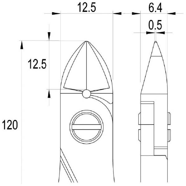 idealtek ESD精密ニッパ 長円形 大 セミフラッシュ刃 120mm ES5150-CR