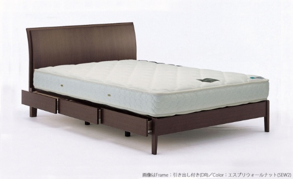  【ベッドフレーム】IL-304 収納付き ［レッグ/スノコ床板］（ワイドダブルサイズ/ウォールナット） フランスベッド
