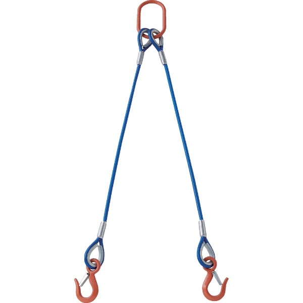 TRUSCO 2本吊玉掛ワイヤーロープスリング（カラー被覆付）アルミロックタイプ 青透明1M TWSP2P12S1 トラスコ中山｜TRUSCO  NAKAYAMA 通販