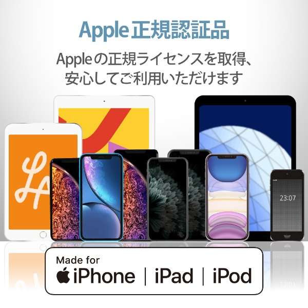 iPhone [dP[u CgjOP[u 2m MFiF `LH R y Lightning RlN^[ iPhone iPad iPod AirPods Ή z ubN ubN MPA-MUAL20BK [2m]_3