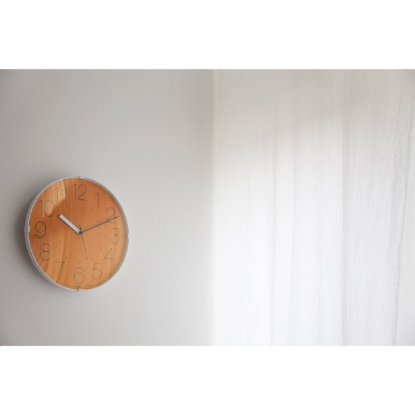 壁掛け時計 カラ ホワイト（オレンジ針） AWA21-01WH-O