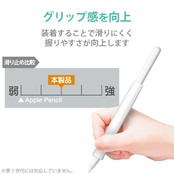 Apple Pencil 第2世代用 太軸 ウェーブグリップ クリア TB-APE2GFBSCR