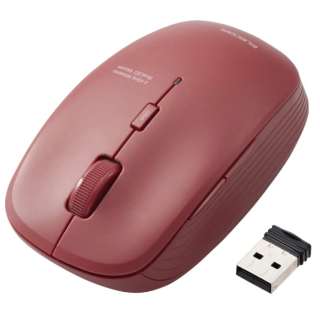 マウス 抗菌(Windows11対応/Mac) レッド M-BL21DBSKRD [BlueLED /無線(ワイヤレス) /5ボタン /USB]