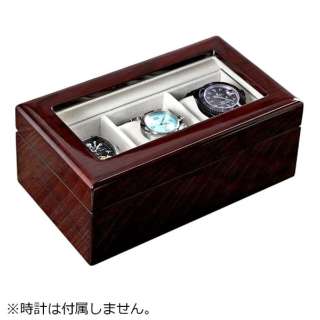 附带手表收藏包3扇收藏木制表箱窗的茶IG-ZERO40A-5W[3部事情]