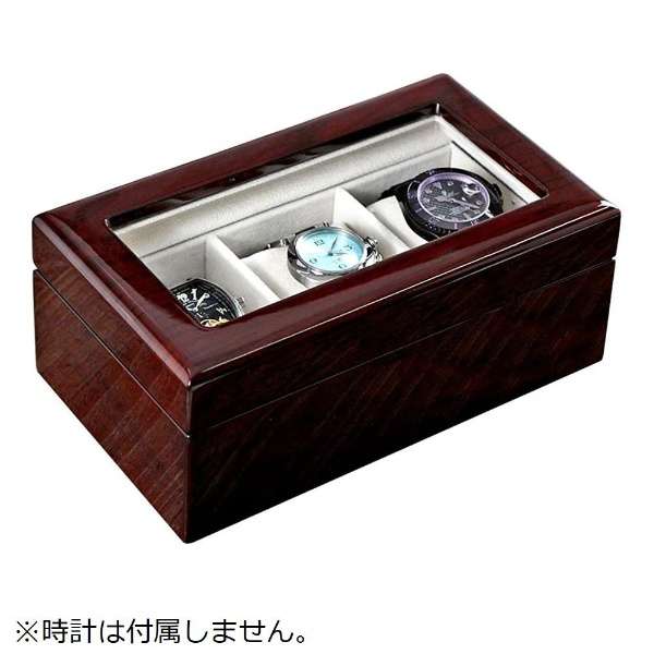 供附带手表收藏包3扇收藏木制表箱窗的茶IG-ZERO40A-5W[3条使用的]_1