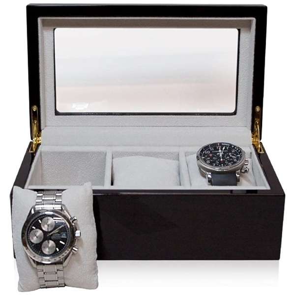 供附带手表收藏包3扇收藏木制表箱窗的茶IG-ZERO40A-5W[3条使用的]_2