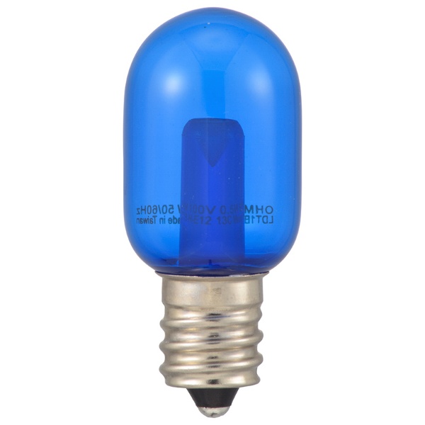 LEDナツメ球装飾用 T20/E12/0.5W/1lm クリア青色 LDT1B-H-E1213C [E12