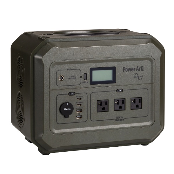 ポータブル電源 PowerArQ Pro 1000Wh Smart Tap オリーブドラブ HTE060-OD [リチウムイオン電池 /8出力  /AC・DC充電・ソーラー(別売) /USB Power Delivery対応]