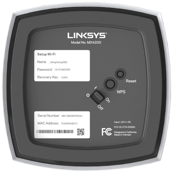Wi-Fiルーター VELOP ホワイト MX4200-JP [Wi-Fi 6(ax)] LINKSYS ...