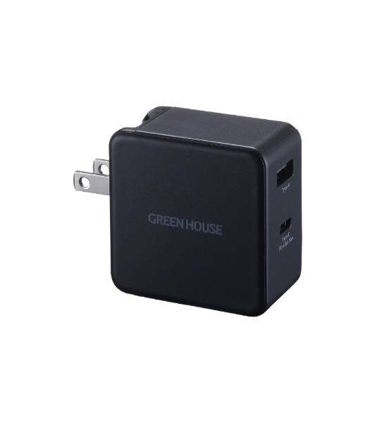 PD対応Type-Cポート付USB-AC充電器 ブラック GH-ACU2GB-BK グリーンハウス｜GREEN HOUSE 通販 
