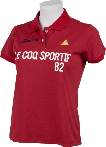 ルコックゴルフ ポロシャツ ウェア シャツ レディース レッド Mサイズ
