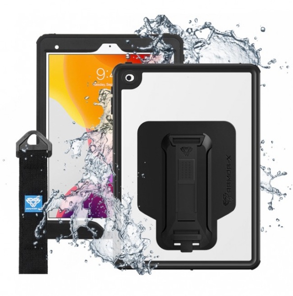10.2 iPad ARMOR-X - IP68 Waterproof Case with Hand Strap for iPad ( 9th/8th/7th ) [ Black ] ֥å MXS-A10S