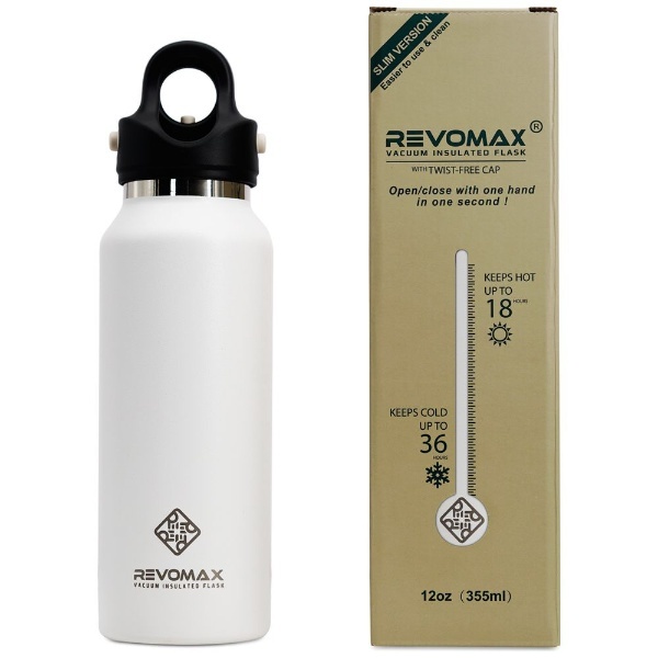 真空断熱ボトル 355ml SLIM REVOMAX/レボマックス マットホワイト DWF-12115S REVOMAX｜レボマックス  