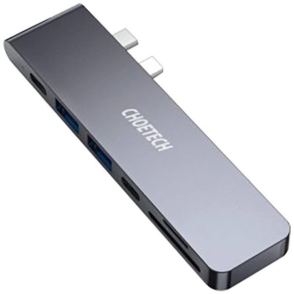 MacBook Pro / Air用［USB-Cｘ2 オス→メス カードスロットｘ2 / HDMI / USB-Aｘ2 / USB-C /  Thunderbolt 3］ USB PD対応 100W ドッキングステーション HUB-M14-GY [USB Power Delivery対応]