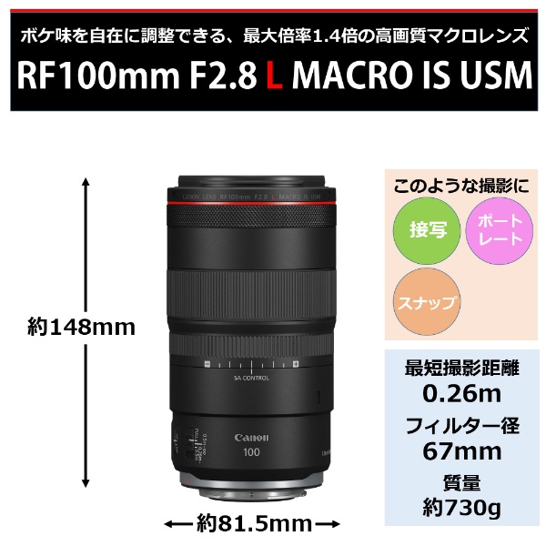 ビックカメラ.com - カメラレンズ　RF100mm F2.8 L MACRO IS USM [キヤノンRF /単焦点レンズ]