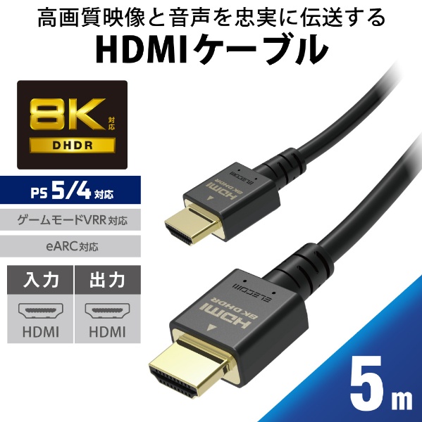 HDMIケーブル Ultra High Speed HDMI 5m 8K 60p / 4K 120p 金メッキ 