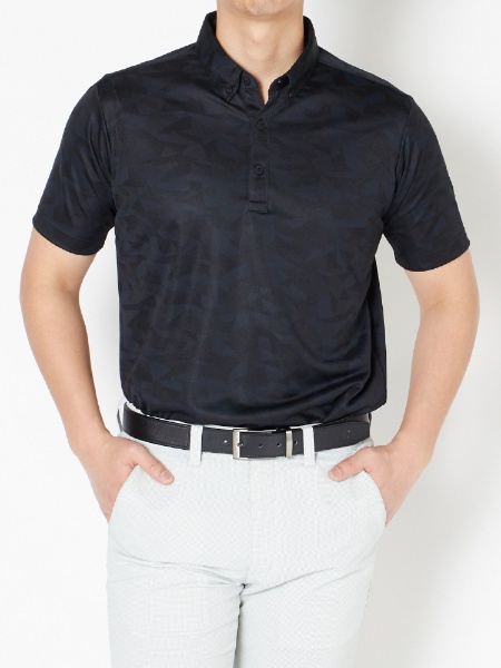 メンズ 半袖ボタンダウンシャツ(Lサイズ/ブラック) TGM02A ...