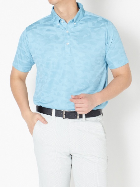 メンズ 半袖ボタンダウンシャツ(Lサイズ/スモーキーブルー) TGM02A