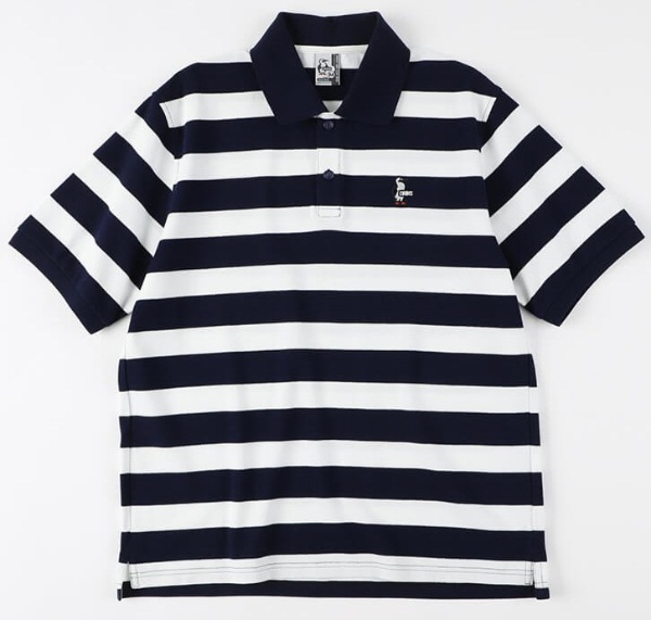 メンズ ブービーボーダーポロシャツ Booby Border Polo Shirt(Mサイズ/ホワイト×ネイビー) CH02-1159