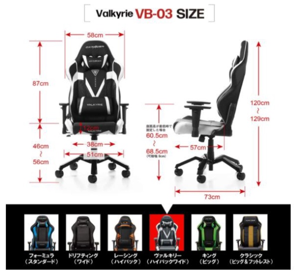ゲーミングチェア ヴァルキリーシリーズ レッド VB-03RD DXRacer