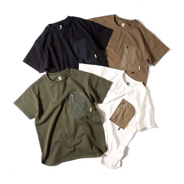 男子的GEAR POCKET Ｔ SHIRT 2.0齿轮口袋T恤2.0(L码/墨水黑色)GSC-34_5