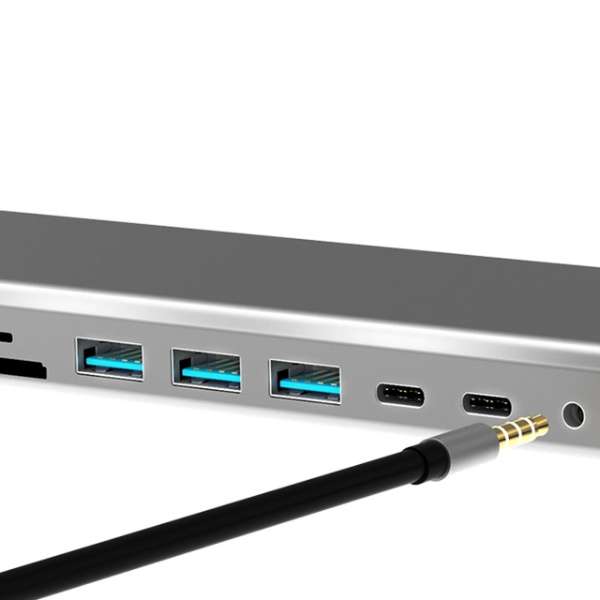 mUSB-C IXX J[hXbg2 / HDMI / VGA / LAN /3.5mm / USB-A5 / USB-C3n USB PDΉ 87W hbLOXe[V Vo[ AXB141DS [USB Power DeliveryΉ]_4