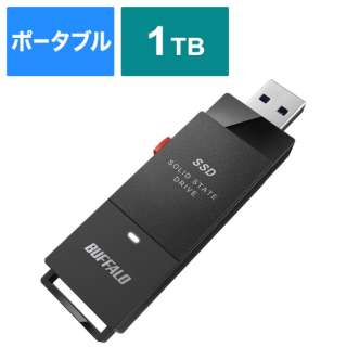 SSD-PUT1.0U3-BKC外置型SSD USB-A连接(ＰＣ、电视两对应，PS5对应)黑色[1TB/手提式型]