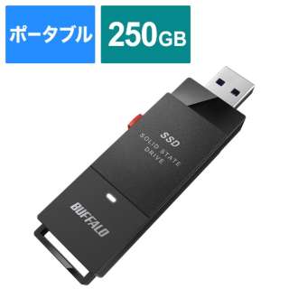 SSD-PUT250U3-BKC外置型SSD USB-A连接(ＰＣ、电视两对应，PS5对应)黑色[250GB/手提式型]