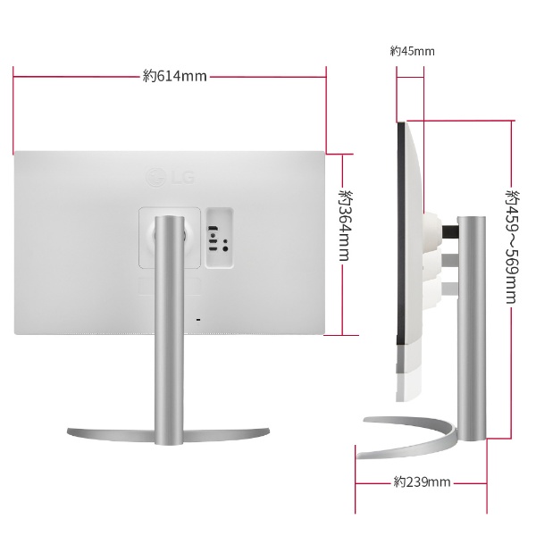 PCモニター LG UHD Monitor 4K ホワイト 27UP650-W [27型 /4K(3840