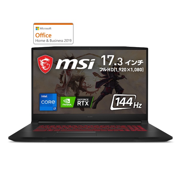 ゲーミングノートパソコン Katana GF76 11U ブラック KATANA-GF76-11UC-472JP [17.3型 /Windows10  Home /intel Core i7 /メモリ：16GB /SSD：512GB /Office HomeandBusiness /2021年6月モデル]  MSI｜エムエスアイ 通販 | ビックカメラ.com