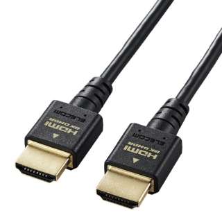 HDMIケーブル ブラック DH-HD21ES10BK [1m /HDMI⇔HDMI /スリムタイプ /イーサネット対応]