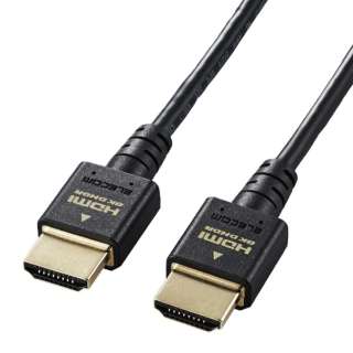 HDMIケーブル ブラック DH-HD21ES20BK [2m /HDMI⇔HDMI /スリムタイプ /イーサネット対応]