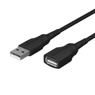 USB-A延長ケーブル [USB-A オス→メス USB-A /2m /充電 /転送 /USB2.0] ブラック OWL-CBKE20-BK